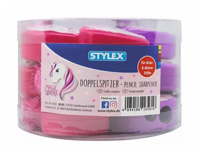 Produktbild von Stylex Doppel-Dosenanspitzer Herz - farbig sortiert