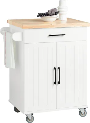 Produktbild von Küchenwagen, verstellbare Regale, rollendes Design, WEISS, WEISS