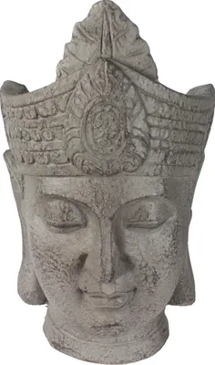 Obrázok produktu pre Kvetináč Budha hlava Kvetináč veľký 43x25 cm Busta liateho kameňa Záhradná dekorácia Kvetináč Záhradná figúrka