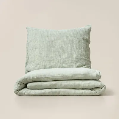 Produktbild von Petite Amélie Bettwäsche-Set – 120x150 cm – Musselin-Baumwolle – Grün