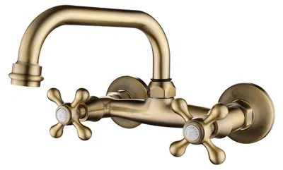 Immagine prodotto di Miscelatore da cucina, montaggio a parete, finitura bronzo, modello Heritage Ascot, marca Aquanello