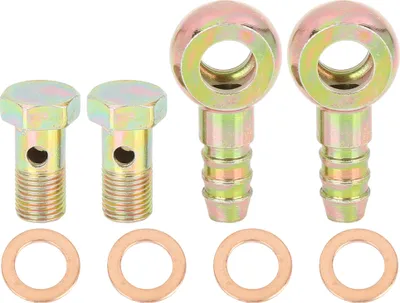 Image de 2 Sets 10mm Banjo Boulon Rondelle Kit Bronzé Métal pour Moto