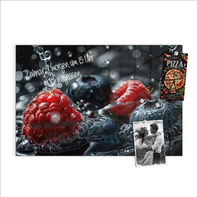Produktbild von Magnettafel 60x40cm Pinnwand Whiteboard beschreibbar - Früchte im Wasser