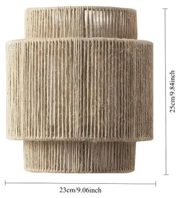 Produktbild von Boho-Rattan-Wandleuchte - Wandlampe - Geflochtenes Hanfseil - Eisenkörper - 1 Stück - Ohne Leuchtmittel - Nicht Dimmbar