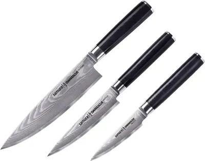 Produktbild von Samura Damascus 3-Messer-Set - VG10, G10-Griffe, Premium-Geschenkbox