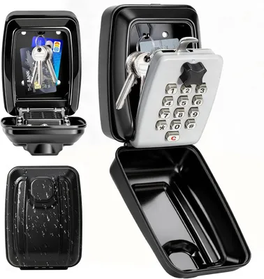 Obrázok produktu pre Trezor na kľúče s číselným kódom, 12-miestny, na stenu, vodotesný, pre domácnosť