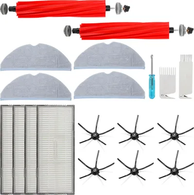 Image de Bettizia Set d'accessoires Roborock pour S7 Pro Ultra/Roborock S7 MaxV Ultra, 2 brosses autonettoyantes, 4 filtres, 6 brosses latérales, 4 lingettes