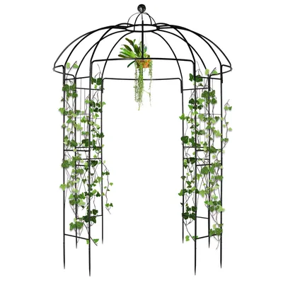 Image de FCH Arc de roses en métal, 270x207x207 cm, support pour plantes grimpantes, mariage