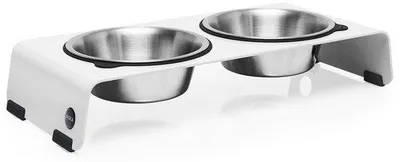 Zdjęcie produktu dla Stacja do karmienia dla psów Verhoegte ze stali nierdzewnej, biała S