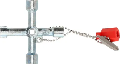 Produktbild von Knipex 00 11 03, Metallisch, Rot, Druckgusszink, 4 Bein(e), 4 Kopf/Köpfe, Kreis, Quadratisch, Dreieck, 5,6,8 mm