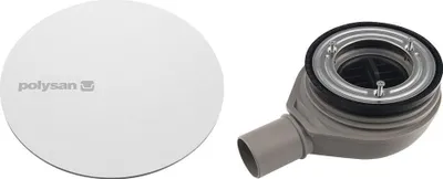 Produktbild von Polysan MIRAI Duschwannen Siphon, Durch. 90mm, DN40, Weiß Abdeckung