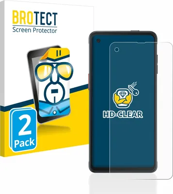 Produktbild von 2x Für Samsung Galaxy XCover Pro Schutzfolie BROTECT Displayschutz Display Schutz Folie Klar Transparent