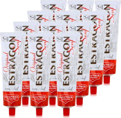 Produktbild von Mautner Estragon Senf 330g - Das würzig scharfe Original (12er Pack)
