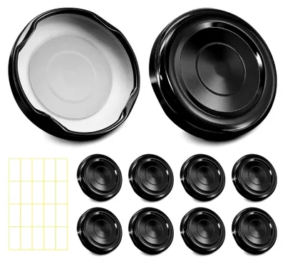 Produktbild von Schwarze Twist Off Deckel TO43 - Schraubdeckel für Gläser und Flaschen, 10 Stück