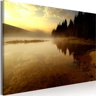 Produktbild von Vliesstoff Leinwandbild - Autumn Evening (1 Part) Wide 90x60 cm Landschaften c-C-0357-b-a