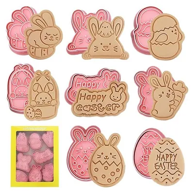 Produktbild von 8 teilige Ausstechformen Ostern, Kunststoff Keksausstecher Keksformen Osterplätzchen