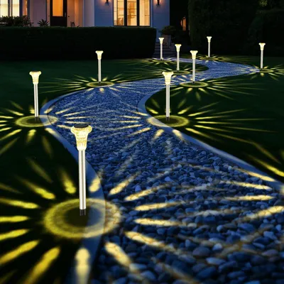 Produktbild von Bowfar Solarlampen für Außen Garten, 6 Stück Warmweiß Solar Gartenleuchten