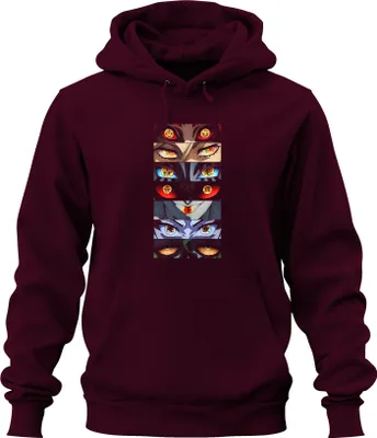 Produktbild von Anime Manga Dämon Augenreihe Otaku Geschenk Halloween gruselig Uni Hoodie Kapuzenpullover, Burgundy, XXL