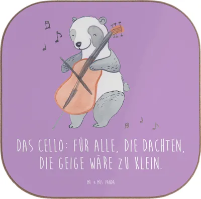 Produktbild von Mr. & Mrs. Panda Untersetzer für Gläser Cello Magie - Lavendeltraum - Geschenk, Glas, Musikinstrument, gläseruntersetzer, Musik, Coaster, Instrument, Getränkeuntersetzer