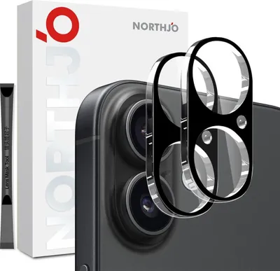 Produktbild von iPhone 17 Kamera Objektivschutz - NORTHJO 9H Panzerglas Doppelpack - Schwarz