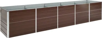 Zdjęcie produktu dla Podwyższona donica z galwanizowanej stali 400x80x45 cm, brązowa