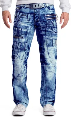 Produktbild von Kosmo Lupo Herren Regular Fit Jeans Stonewashed KM009 Blue W40/L34