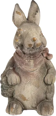 Produktbild von Clayre & Eef Dekorationsfigur Kaninchen 41 cm Grau Braun Magnesiumoxid (MGO)