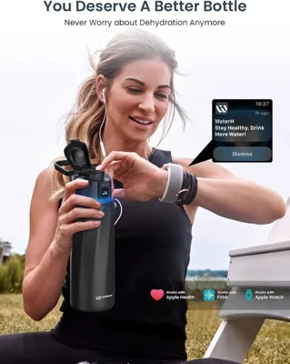 Produktbild von WaterH Boost Smarte Trinkflasche 710ml Schwarz