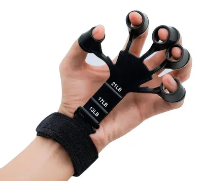 Zdjęcie produktu dla Trener do ćwiczeń dłoni, regulowany opór, ergonomiczna konstrukcja, kolor czarny