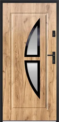 Produktbild von Außentür mit Edelstahlglas H 207 x B 100 cm in Eichenoptik - rechts nach innen öffnend - COVAS