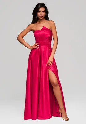 Produktbild von Ombre Trägerloses Abendkleid mit Schlitz rot L