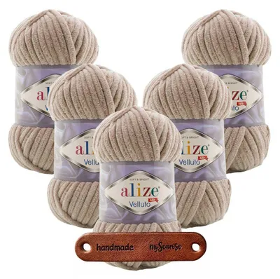 Produktbild von 5 x ALIZE Velluto 530 Beige mit Label