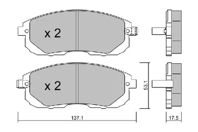Produktbild von AISIN Bremsbeläge Satz Vorne Bremsklötze für NISSAN JUKE (F15) BPNI-1005