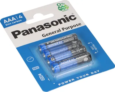 Immagine prodotto di Batterie Panasonic AAA Genereal Purpose 1,5 V in blister da 4 pezzi