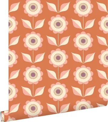 Produktbild von ESTAhome Tapete Blumen Terrakotta Orange 50 x 900 cm