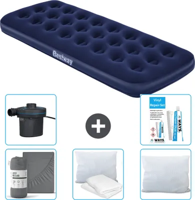 Immagine prodotto di Materasso gonfiabile Bestway - 1 persona - 76 x 185 x 22 cm - Blu - Accessori inclusi