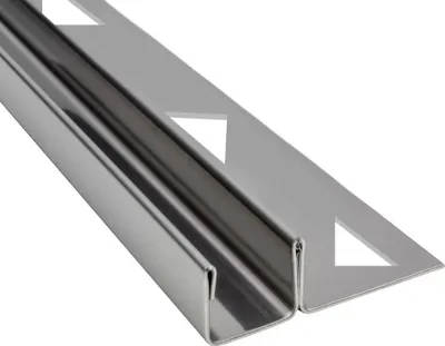 Immagine prodotto di Glaszentrum Hagen - 2440x12,5x9 mm U profilo per parete in acciaio inox - profilo per pavimento - profilo per piastrelle