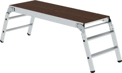 Produktbild von Arbeitsdiele klappbar | Traglast 300kg | Aluminium/Siebdruckplatte | Rutschfeste Kunststoffschuhe