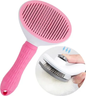 Produktbild von Katzen Hunde Bürste 3in1 Set Kämme in kurz und lang Haar Fell Kamm Entfilzer Unterfell Bürste Unterwolle Hundebürste Pink