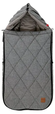 Produktbild von Fußsack Sommerfußsack - 89 x 40 cm - 100 % Baumwolle - Anthrazit Melange - Mit abnehmbarem Futter, für Kinderwagen und Autositz