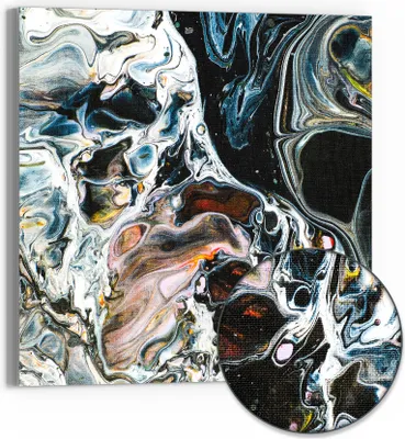 Produktbild von DEQORI Hybrid Leinwand Bild 50x50 cm 'Abstrakte Erdschichten' Wandbild Glas flach modern