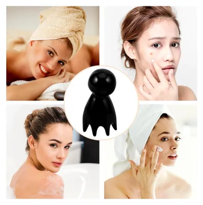 Produktbild von Handgefertigter Kopfhautmassagekamm aus Naturhorn mit Guasha-Funktion