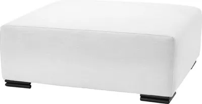 Produktbild von Casa Padrino Luxus Hocker Weiß / Schwarz 108 x 90 x H. 43 cm - Sitzhocker - Fußhocker - Luxus Wohnzimmer Möbel