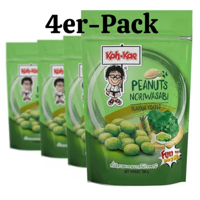 Produktbild von 4er-Pack Koh-Kae Erdnüsse mit Wasabi Nori 180g