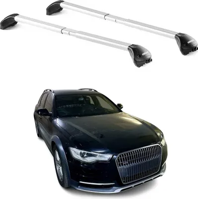 Image de Barres de toit pour Audi A6 Allroad C7 2012-2018 Gris Argenté 2 pièces ABE