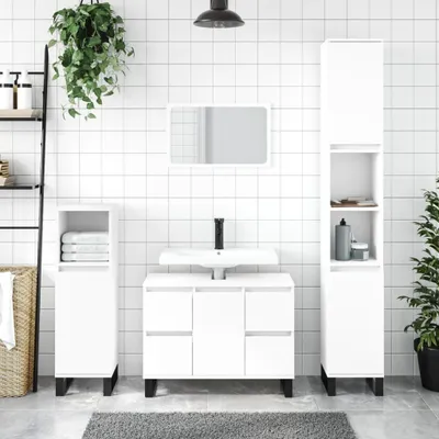 Immagine prodotto di Maison Exclusive - Mobile bagno bianco 80x33x60 cm Materiale ligneo