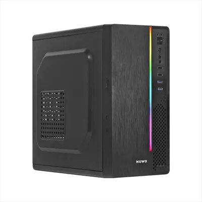 Produktbild von Nuwo PC-Gehäuse Micro-ATX/Mini-ITX Itak I603 mit 240-W-Netzteil, USB 3.0, LED-Leiste, Kartenleser, schwarz