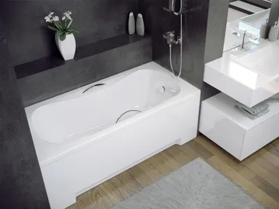 Produktbild von Badewanne ARIA PLUS 170x70 mit Füßen , mit Siphon und Schürze