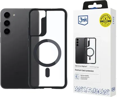 Produktbild von 3MK Satin Armor MagCase, Cover, Apple, Galaxy S23 5G, 15,5 cm (6.1"), Schwarz, Transparent