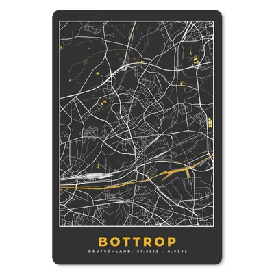Produktbild von MuchoWow® Mauspad Mousepad Bottrop - Stadtplan - Gold - Deutschland - Karte - Schwarz und Gold 18x27 cm - Mousepads - Maus Mat - Pad - Mausunterlage